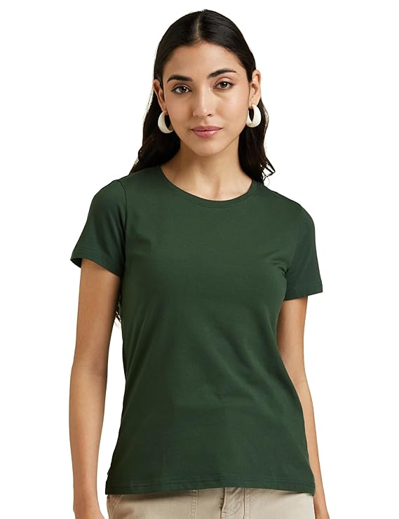 Women's Solid Cotton Stretch Half Sleeve Round Neck Regular Fit T-Shirt (Pack of 3)