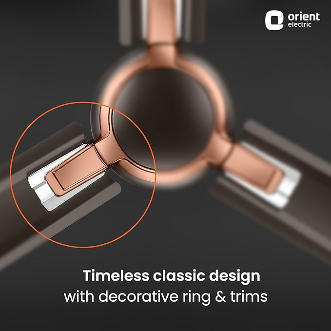 Orient Electric Apex Prime with 5 Years warranty by Orient | Strong & Decorative Ceiling Fan for Home| 1200mm BEE Star Rated Energy Efficient Ceiling Fan | Anti-Rust & Long-lasting | Smoke Brown