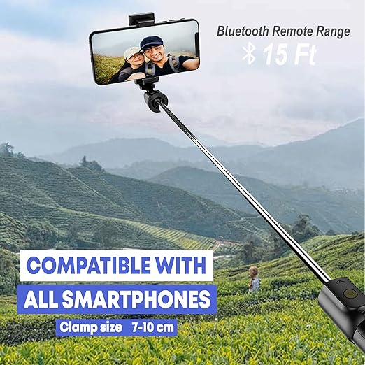 Tygot Bluetooth Extendable Selfie Sticks with Wireless Remote and Tripod Stand, 3-in-1 Multifunctional Selfie Stick with Tripod Stand Compatible with iPhone/OnePlus/Samsung/Oppo/Vivo and All Phones