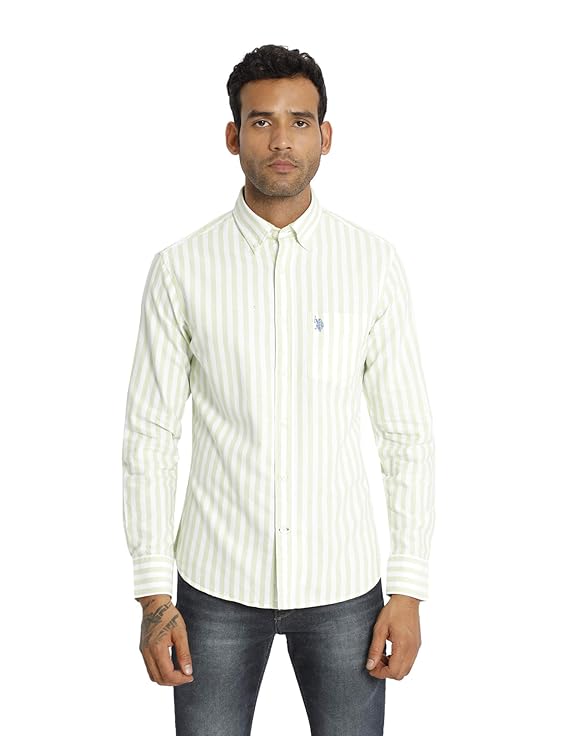 U.S. POLO ASSN. Men's Solid Regular Fit Button Down Shirt