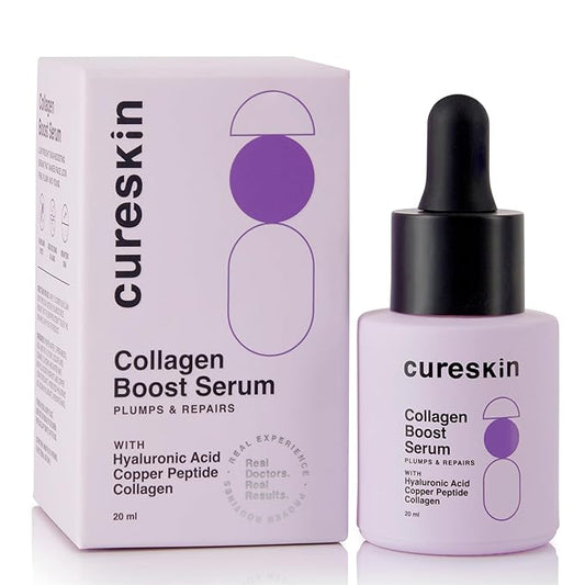 Cureskin Collagen Boost Hyaluronic Acid Serum | Plumps & Repairs with Hyaluronic Acid, Ceramide 3 & Copper Peptide