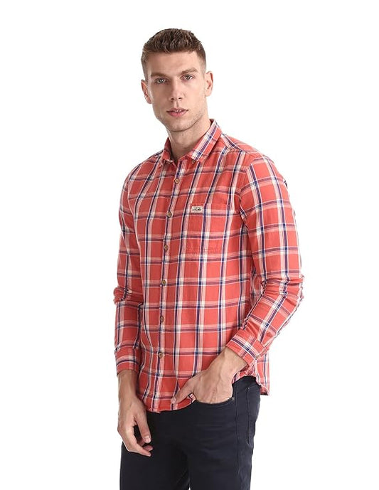 U.S. POLO ASSN. Men's Checkered Slim fit Casual Shirt