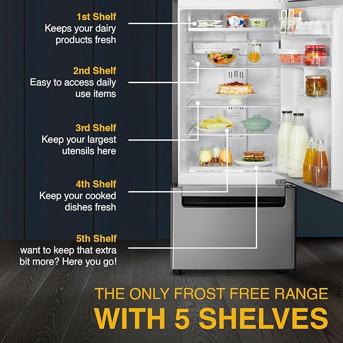 Whirlpool 300 L Frost-Free Triple-Door Refrigerator (FP 343D PROTTON ROY, Steel Onyx, Double Door Refrigerator Space)