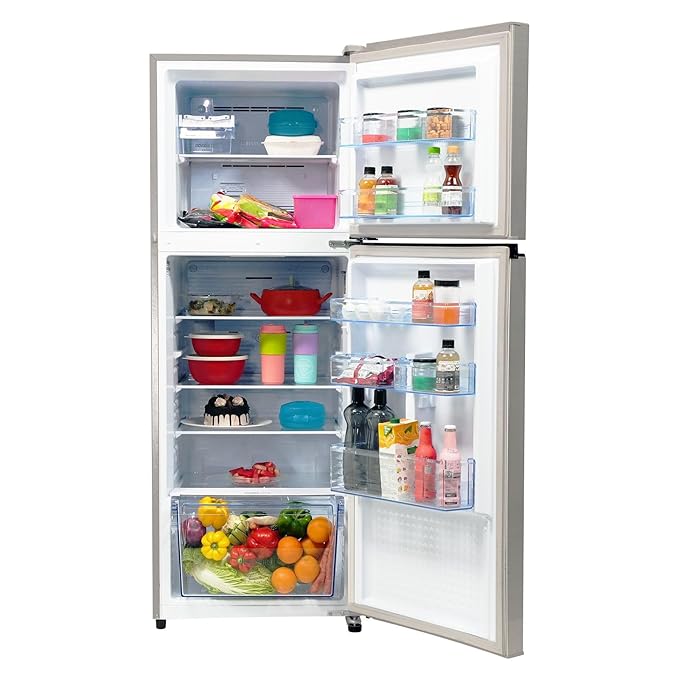 Panasonic 260 L Double Door 2 Star AI Enabled Inverter Technology Frost Free Refrigerator (NR-TH271BUSN, Shiny Silver, Jumbo Fresh Vegetable Basket, Net Capacity 237L)