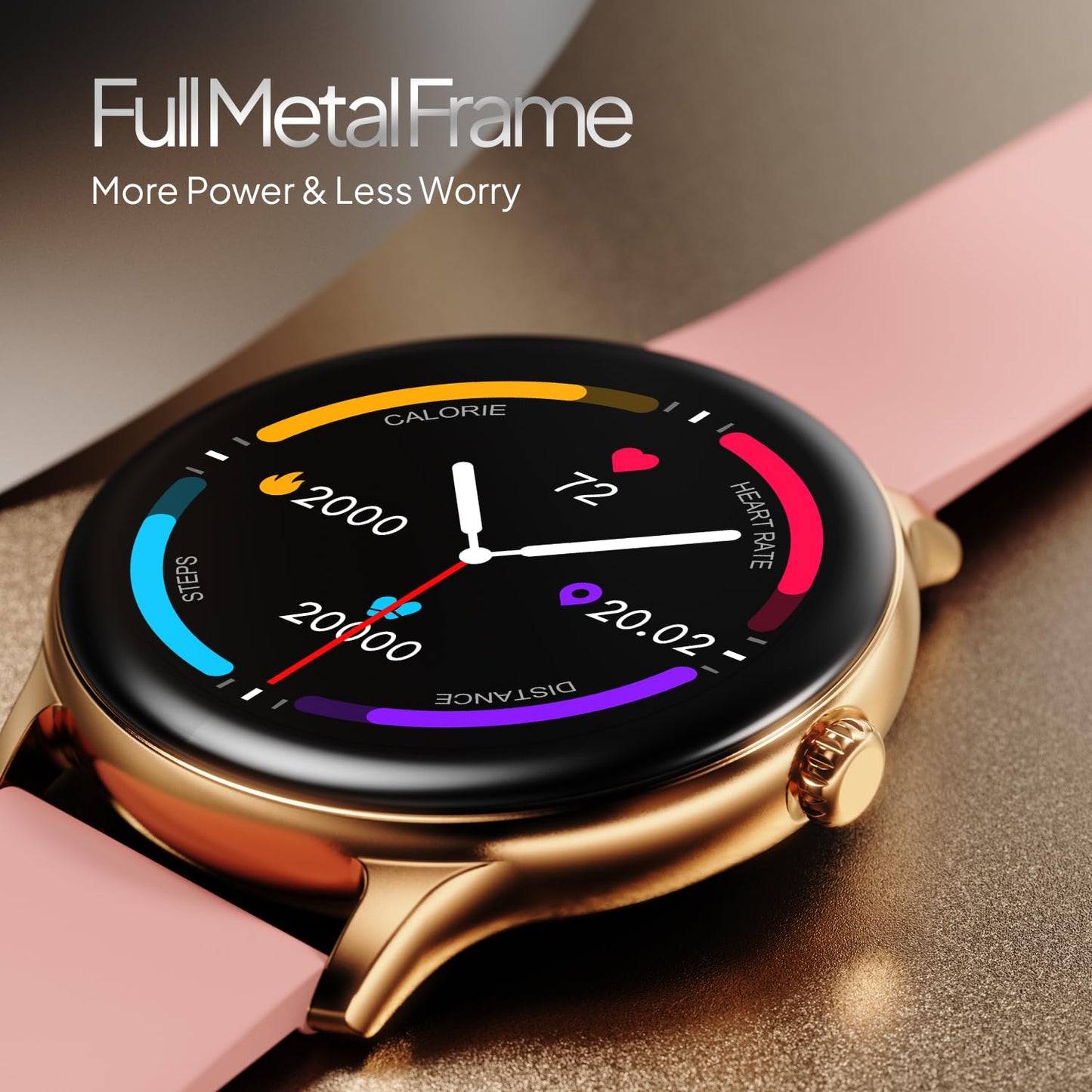 Fire-Boltt Phoenix Pro Smart Watch 1.39 inch Bluetooth Calling, AI Voice Assistant, Metal Body with 120+ Sports Modes, SpO2, Heart Rate Monitoring (Pink)