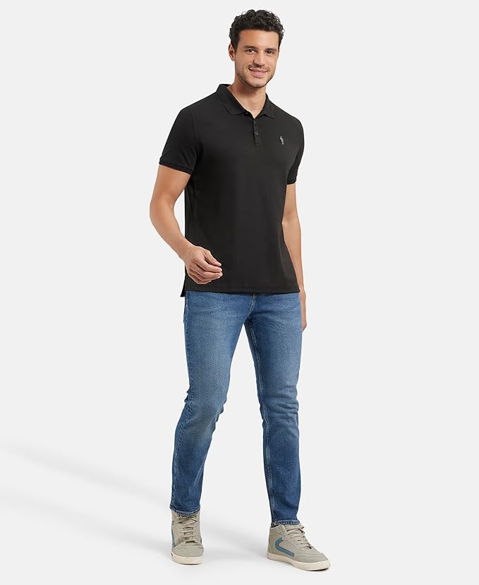 Jockey 3912 Men's Super Combed Cotton Rich Solid Half Sleeve Polo T-Shirt
