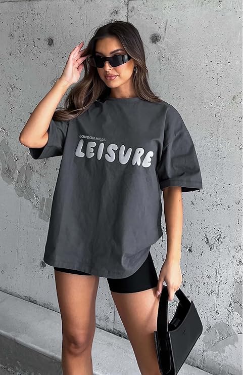 London Hills Women Printed Round Neck Oversized T-Shirt | Loose Fit Drop Shoulder T-Shirt Pack of 3