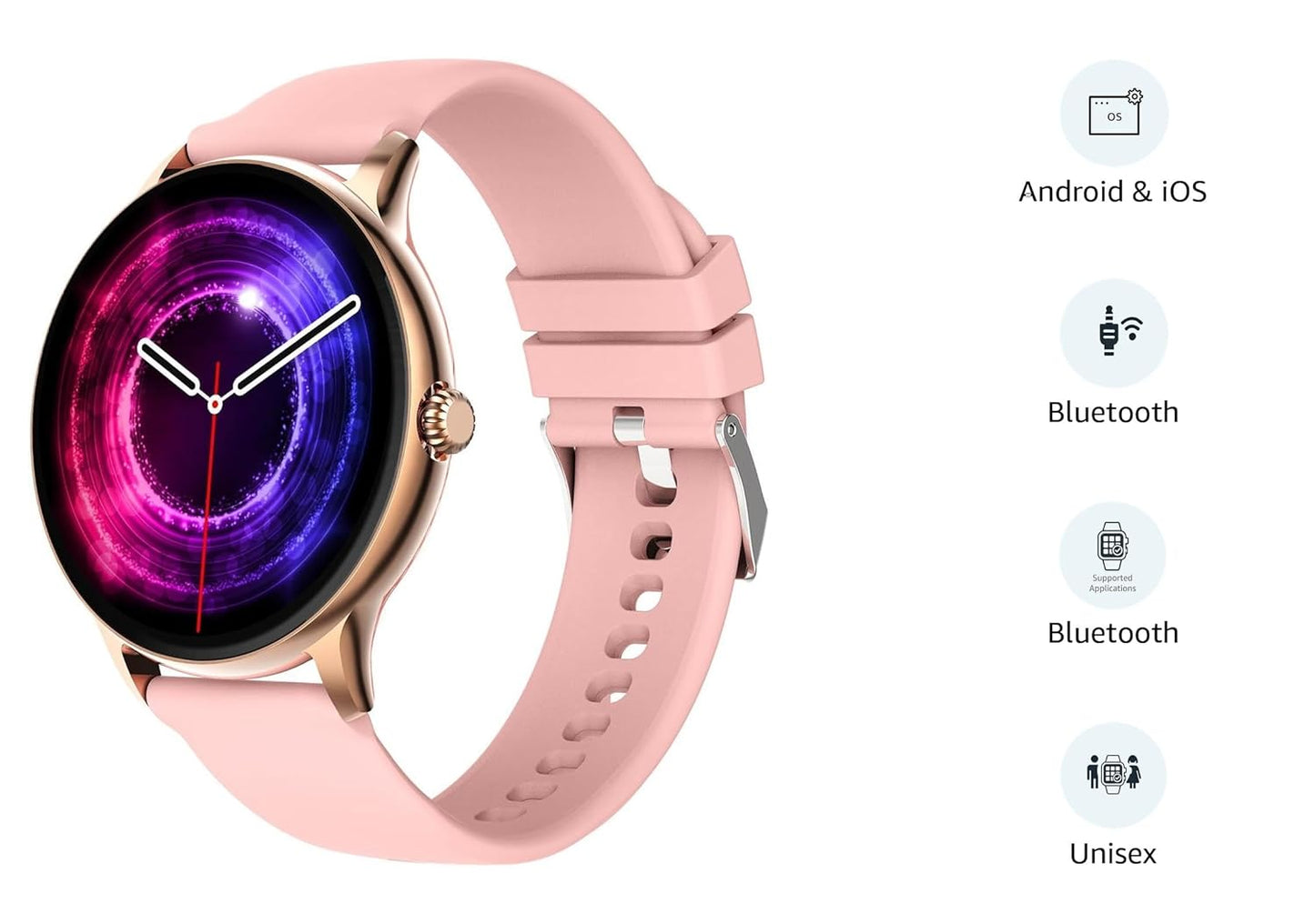Fire-Boltt Phoenix Pro Smart Watch 1.39 inch Bluetooth Calling, AI Voice Assistant, Metal Body with 120+ Sports Modes, SpO2, Heart Rate Monitoring (Pink)