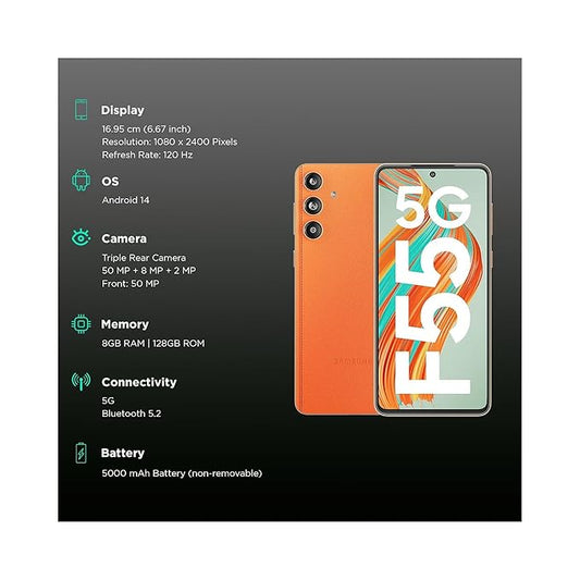 Samsung Galaxy F55 5G (Raisin Black, 256 GB) (8 GB RAM)