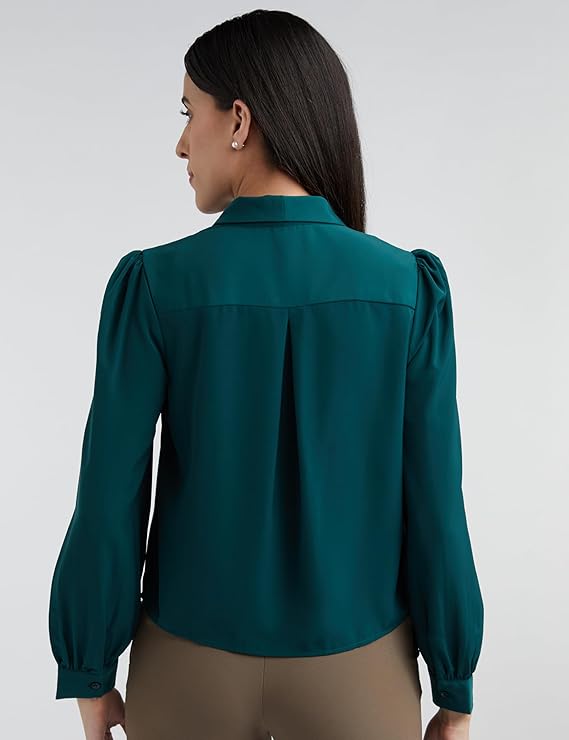 Allen Solly Women's Solid Regular Fit Blouse