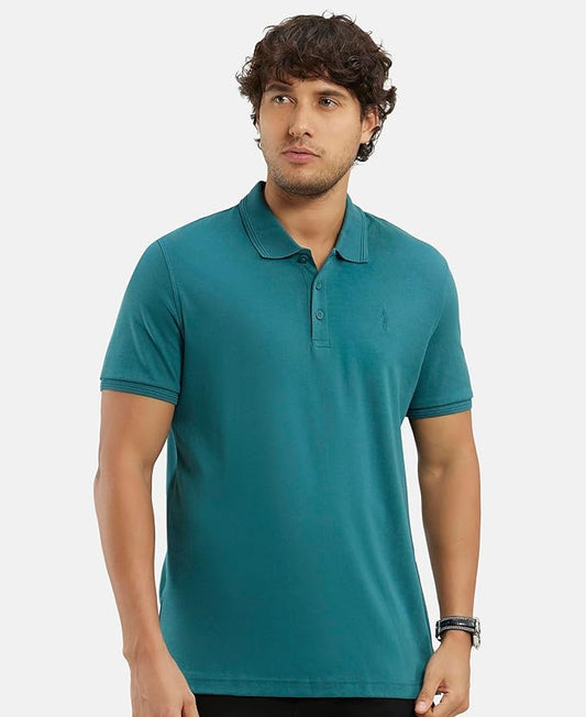 Jockey 3912 Men's Super Combed Cotton Rich Solid Half Sleeve Polo T-Shirt