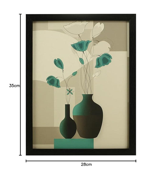 Indianara 3 Pc Set Of Floral Paintings Without Glass 5.2 X 12.5, 9.5 X 12.5, 5.2 X 12.5 Inch