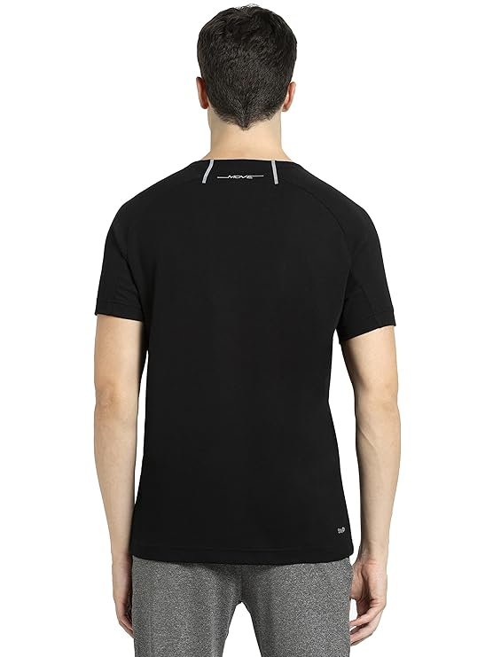 Jockey MV02 Men's Super Combed Cotton Blend Graphic Printed Round Neck Half Sleeve Slim Fit T-Shirt with Stay Fresh Treatment