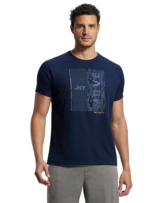 Jockey MV02 Men's Super Combed Cotton Blend Graphic Printed Round Neck Half Sleeve T-Shirt with Stay Fresh Treatment