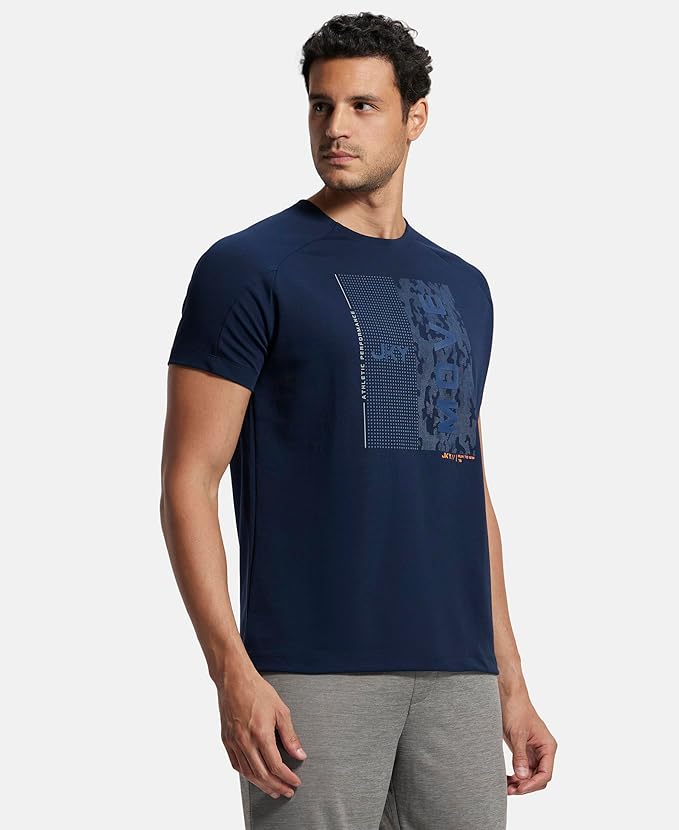 Jockey MV02 Men's Super Combed Cotton Blend Graphic Printed Round Neck Half Sleeve T-Shirt with Stay Fresh Treatment
