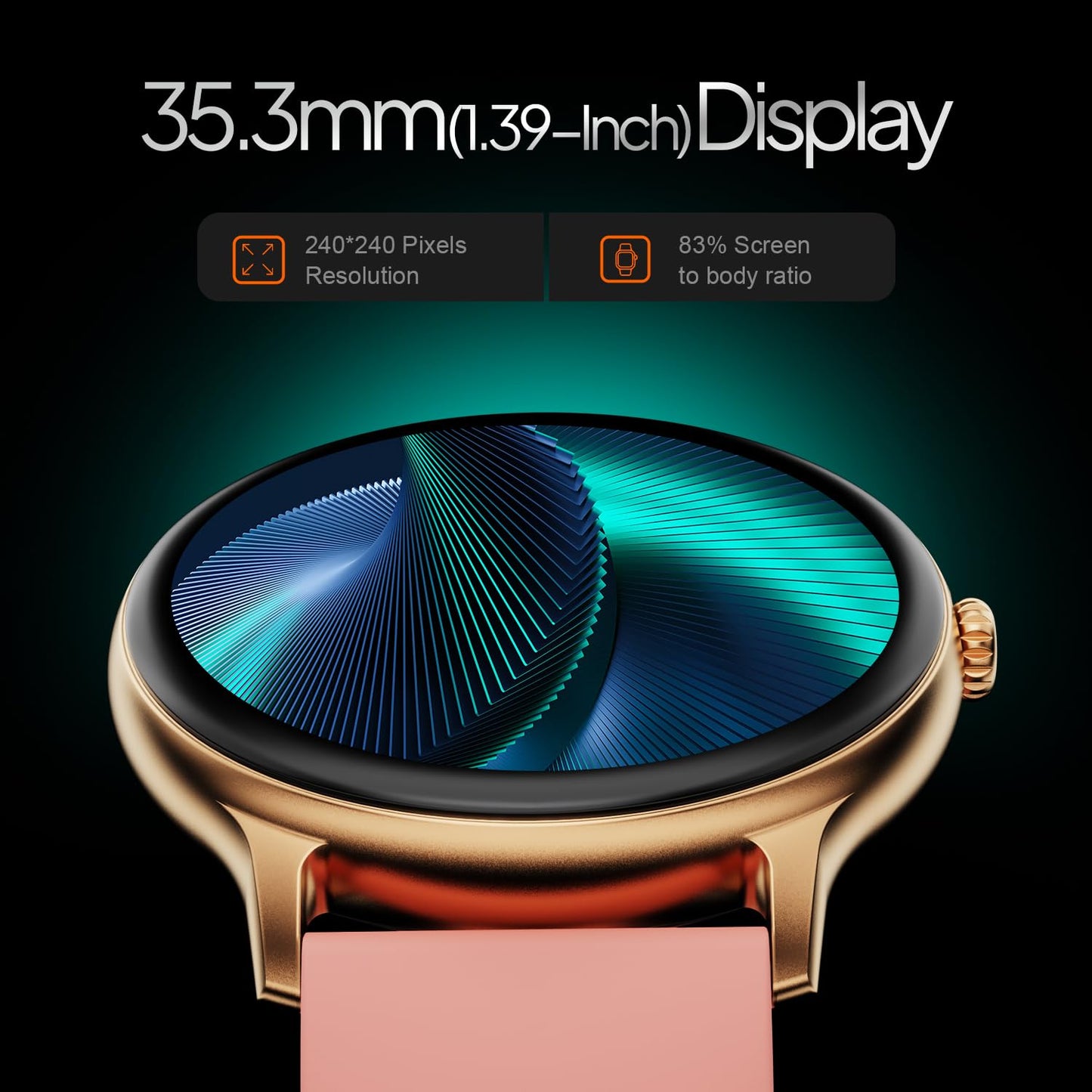 Fire-Boltt Phoenix Pro Smart Watch 1.39 inch Bluetooth Calling, AI Voice Assistant, Metal Body with 120+ Sports Modes, SpO2, Heart Rate Monitoring (Pink)