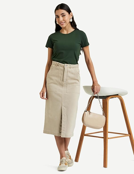 Women's Solid Cotton Stretch Half Sleeve Round Neck Regular Fit T-Shirt (Pack of 3)