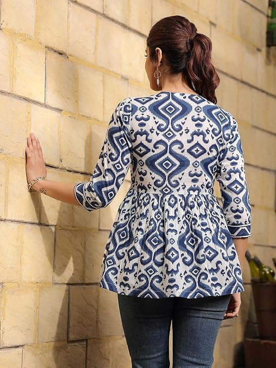 Regular Fit Tops Women Printed Shirt Top Women | Tops Women Stylish Latest | Office Wear Tops Women | Cotton Blend Tops Women | Women's Top | Girls Top Women's