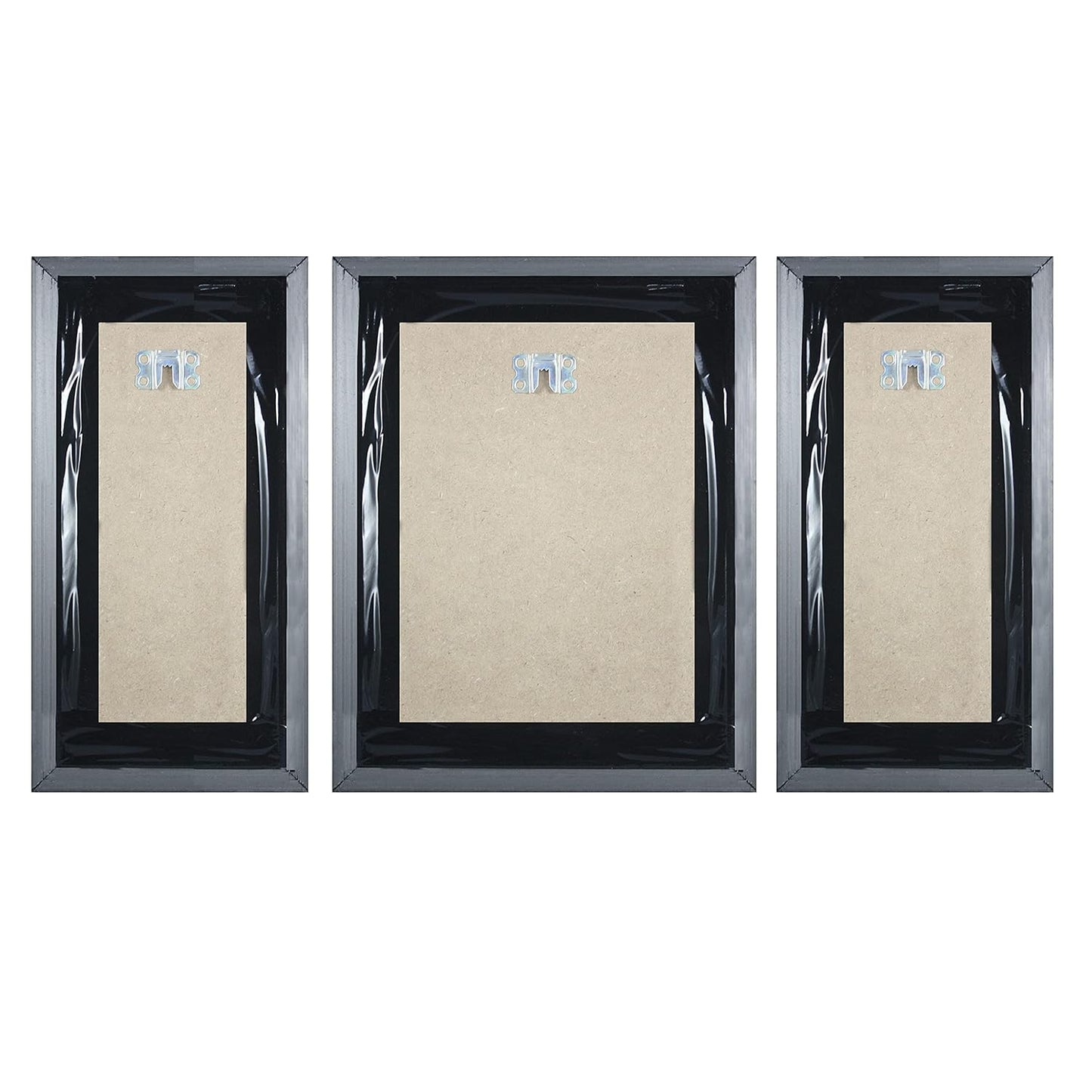 3 Pc Set of Floral Paintings (1056) Without Glass 5.2 X 12.5, 9.5 X 12.5, 5.2 X 12.5 Inch-Multicolour