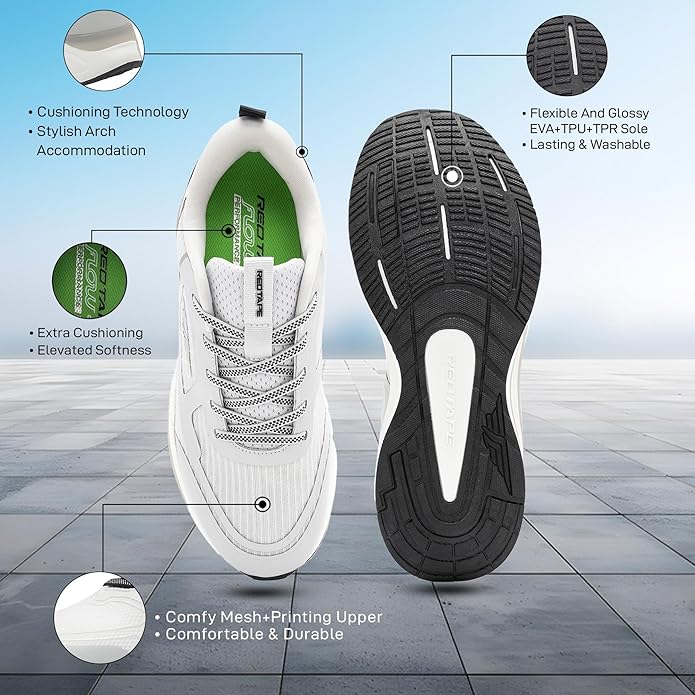 Red Tape Athleisure Shoes for Men | Cultured Round-Toe Shape & Cushioning Technology