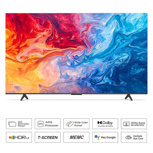 TCL 139 cm (55 inches) 4K Ultra HD Smart QLED Google TV 55P71B Pro (Black)