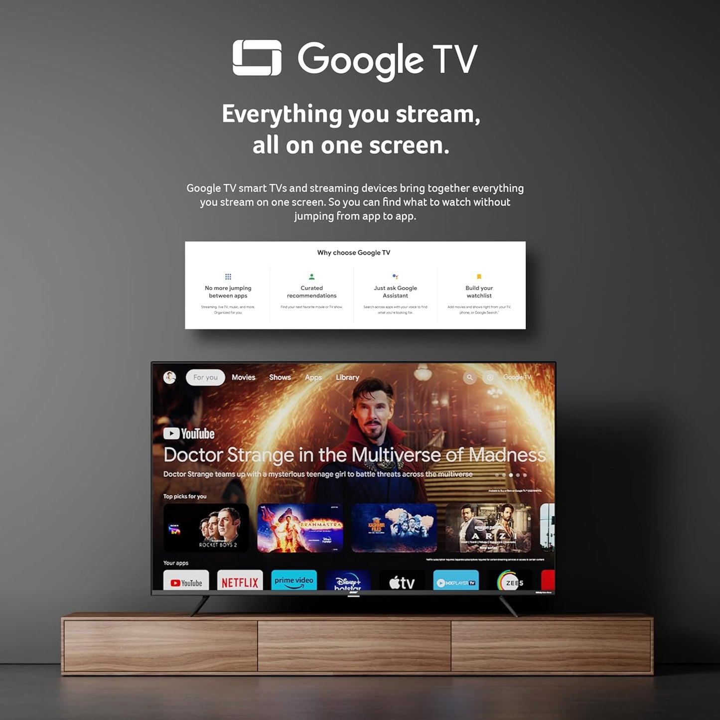Acer 189 cm (75 inches) M Series 4K Ultra HD Smart QLED Mini LED Google TV AR75UDMGR2885AT (Black)