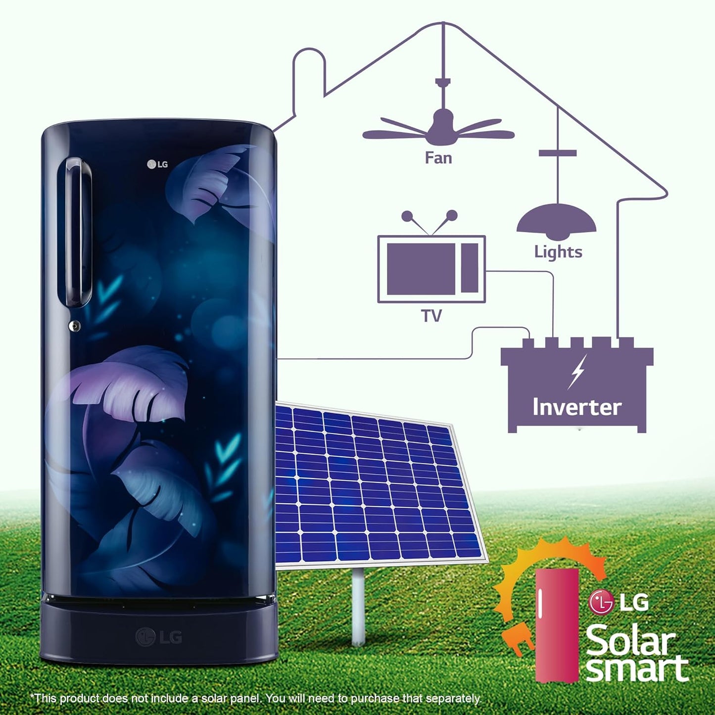 LG 185 L 5 Star Direct Cool Smart Inverter Compressor Single Door Refrigerator (GL-D201ABIU, Blue ILAN, Moist N Fresh, Auto Smart Connect with Base Stand Drawer)