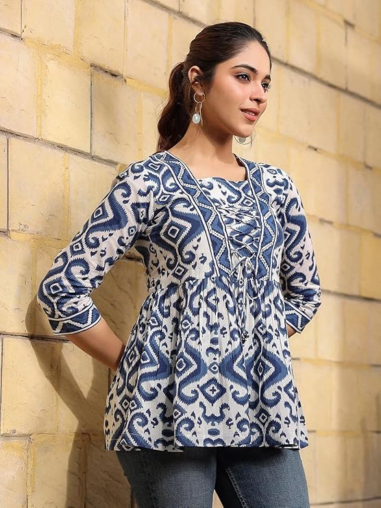 Regular Fit Tops Women Printed Shirt Top Women | Tops Women Stylish Latest | Office Wear Tops Women | Cotton Blend Tops Women | Women's Top | Girls Top Women's