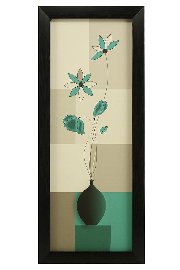 Indianara 3 Pc Set Of Floral Paintings Without Glass 5.2 X 12.5, 9.5 X 12.5, 5.2 X 12.5 Inch