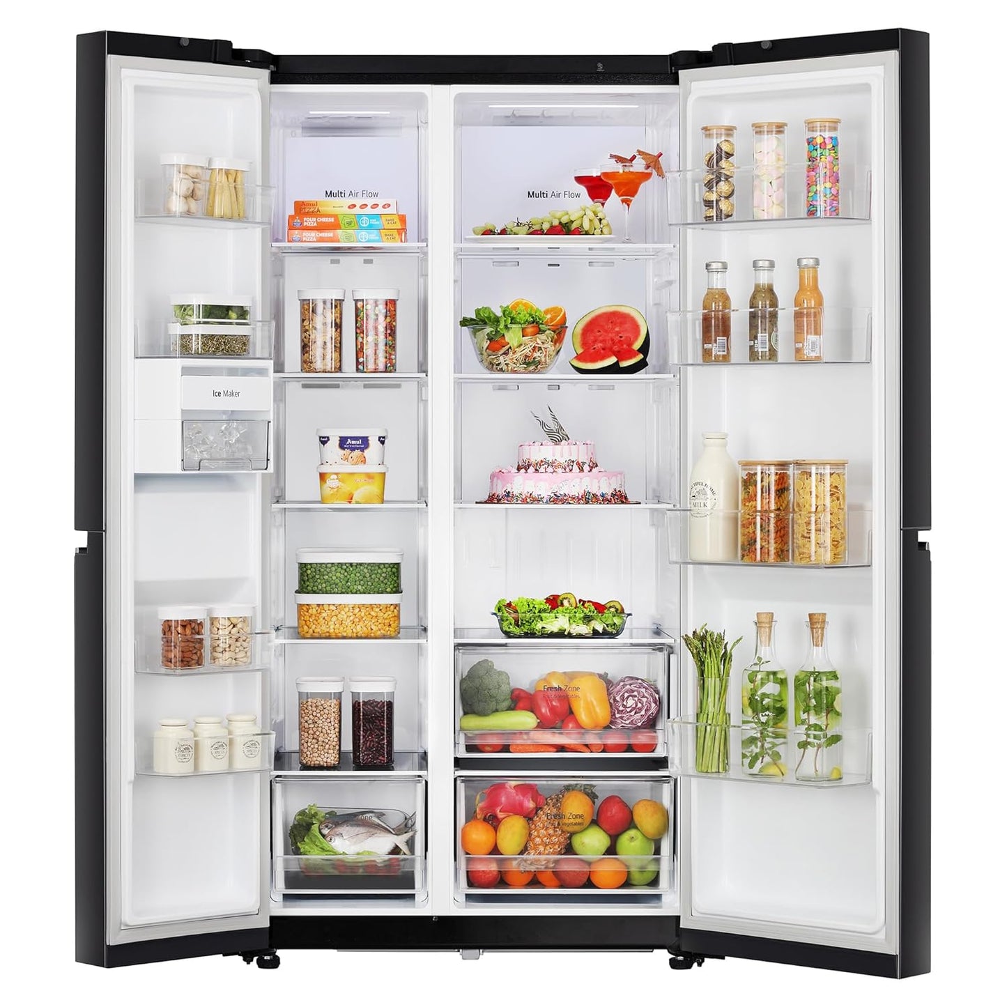LG 655 L Frost Free Smart Inverter Double Door Side by Side Refrigerator (GL-B257HWBY, Western Black, Express Freezing | Multi Air-Flow)