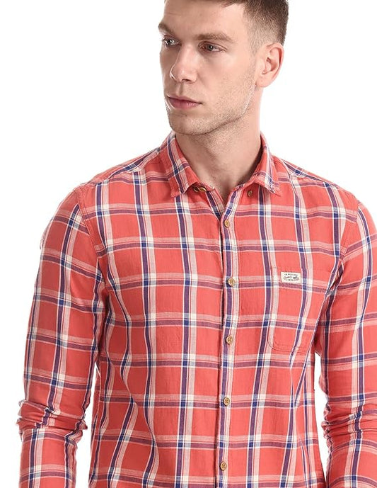 U.S. POLO ASSN. Men's Checkered Slim fit Casual Shirt