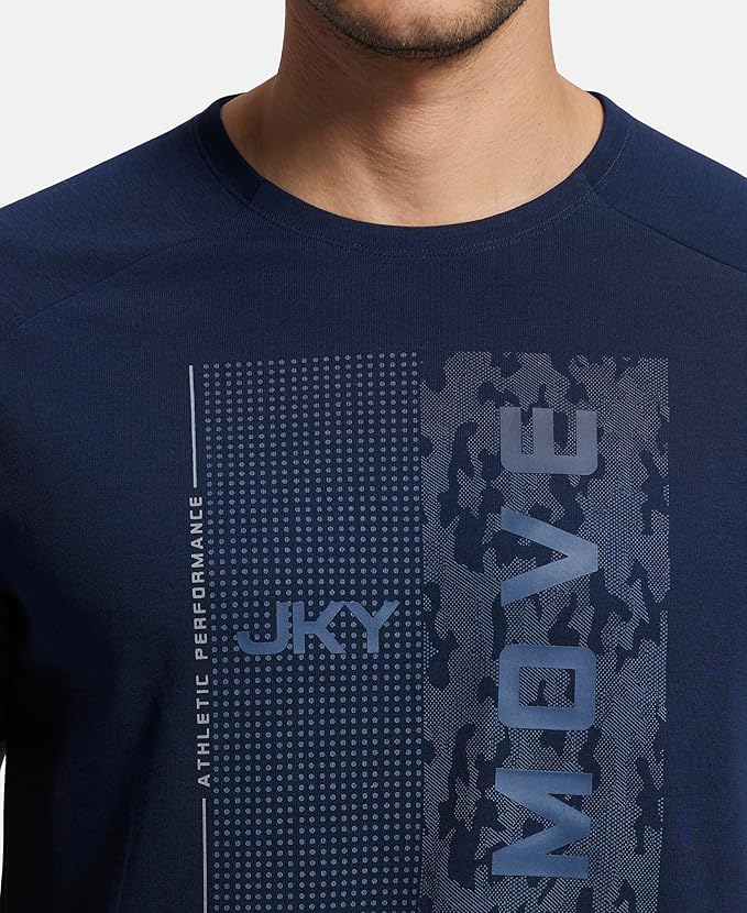 Jockey MV02 Men's Super Combed Cotton Blend Graphic Printed Round Neck Half Sleeve T-Shirt with Stay Fresh Treatment