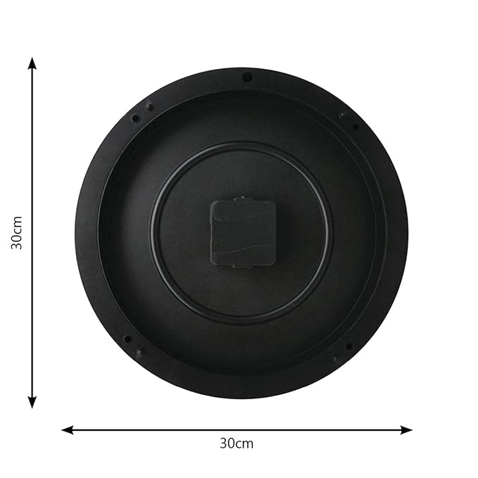 Solimo 12-Inch Plastic&Glass Analog Wall Clock-Victorian Bliss(Silent Movement),Black