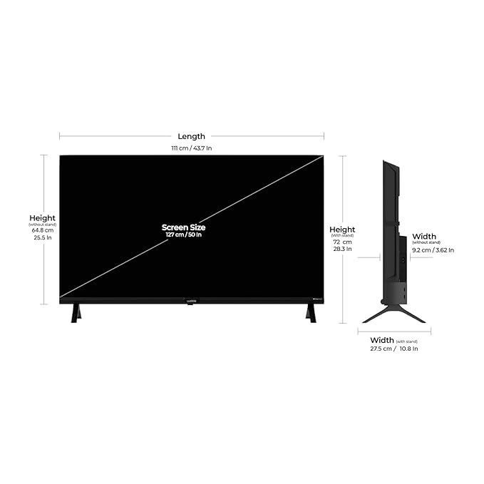 Wobble 127 cm (50 inches) UD Series 4K Ultra HD Smart LED Google TV WB50GTAW9602UDFL (Black)