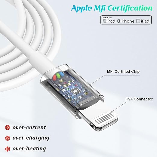 USB C to Lightning-Cable 20W Original [Apple-MFi Certified] Fast Charger Cable Power Charging Cord Compatible with iPhone 14/13/12/12 PRO Max/12/11/11PRO/XS/Max/XR/X/8/iPad (HB-AL6A013)