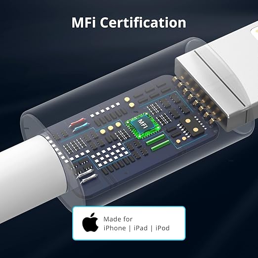 USB C to Lightning-Cable 20W Original [Apple-MFi Certified] Fast Charger Cable Power Charging Cord Compatible with iPhone 14/13/12/12 PRO Max/12/11/11PRO/XS/Max/XR/X/8/iPad (HB-AL6A013)