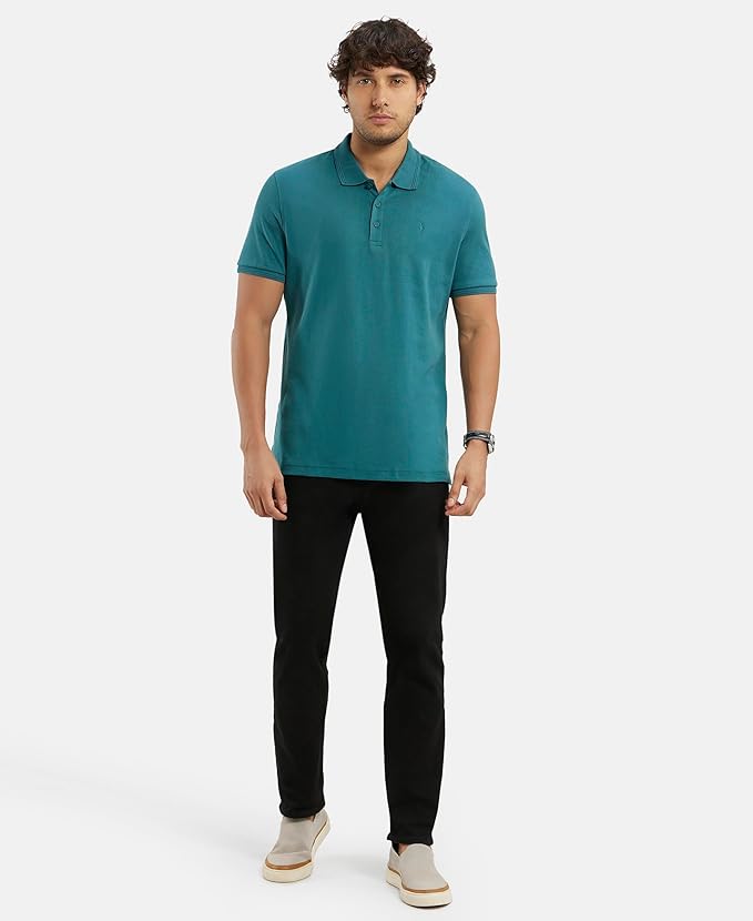 Jockey 3912 Men's Super Combed Cotton Rich Solid Half Sleeve Polo T-Shirt