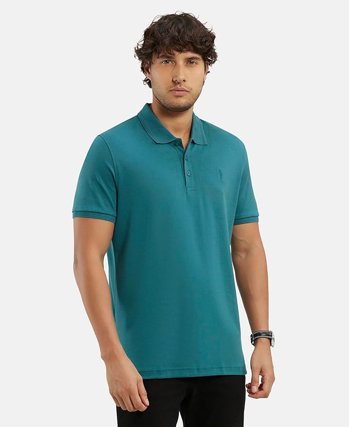 Jockey 3912 Men's Super Combed Cotton Rich Solid Half Sleeve Polo T-Shirt