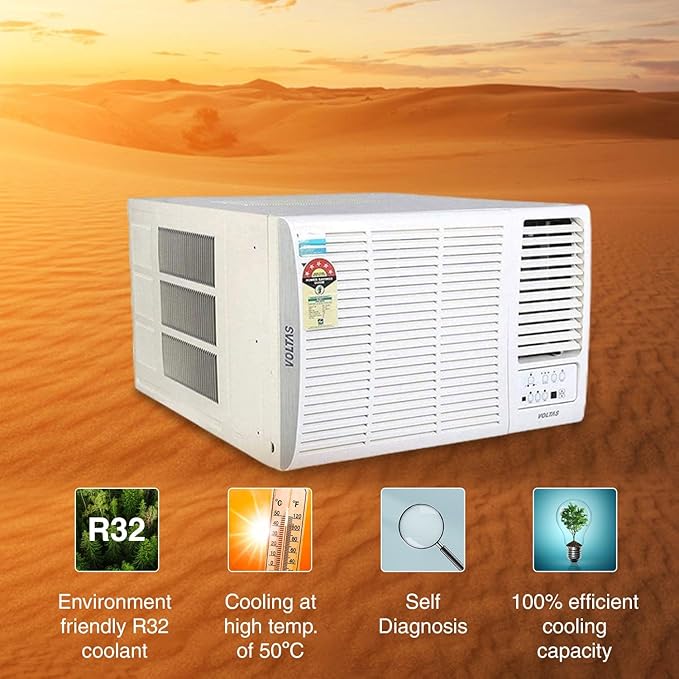 Voltas 1.5 Ton, 5 Star, Inverter Window AC (Copper, 2-in-1 Adjustable Mode, 2024 Model, 185V Vertis Elite, White)