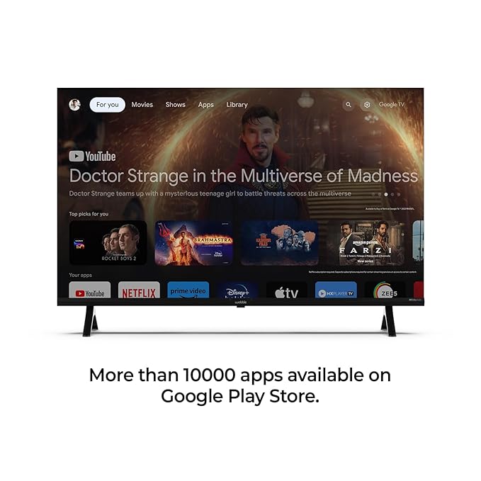 Wobble 127 cm (50 inches) UD Series 4K Ultra HD Smart LED Google TV WB50GTAW9602UDFL (Black)
