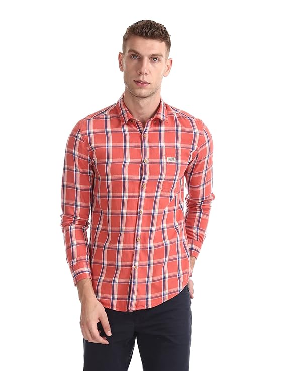 U.S. POLO ASSN. Men's Checkered Slim fit Casual Shirt