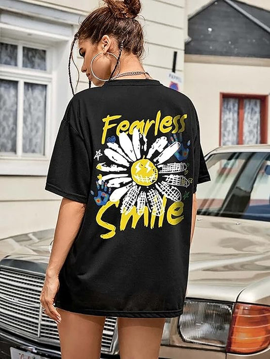 London Hills Women Printed Round Neck Oversized T-Shirt | Loose Fit Drop Shoulder T-Shirt Pack of 3